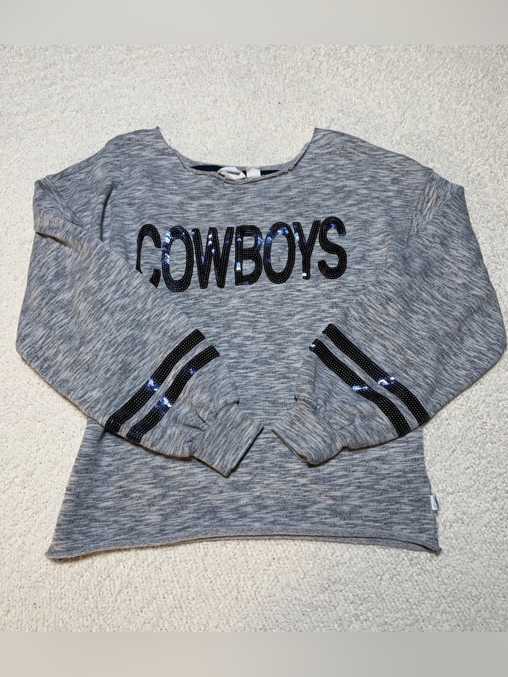 Dallas Cowboys Sequin Crop Sweatshirt Women’s Touch Pullover